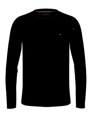 Bluza slim fit amestec de bumbac organic, Negru
