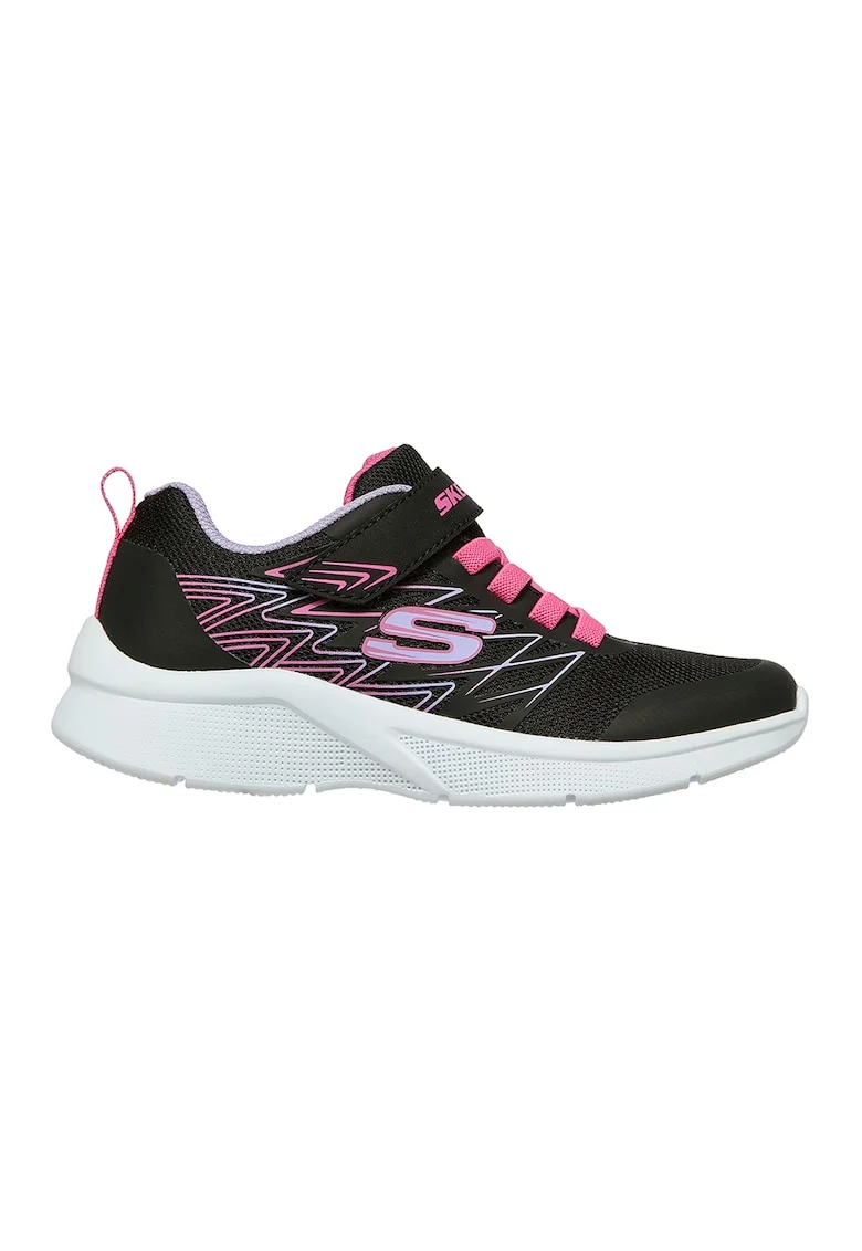 Pantofi sport usori cu detalii contrastante Microspec, Negru/Fucsia