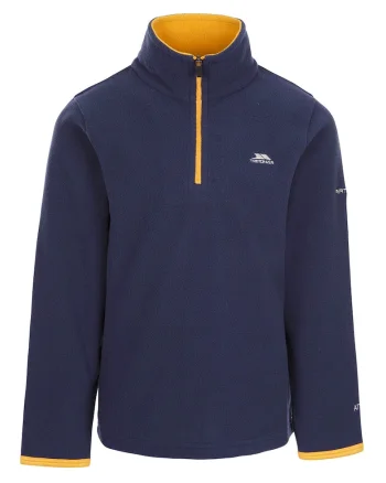 Bluza de trening din fleece cu fenta cu fermoar Etto, Galben/Bleumarin