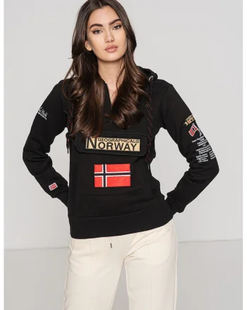 Hanorac cu snur si logo brodat Gymclass, Rosu/Negru/Bej