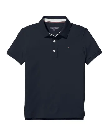 Tricou polo din amestec de bumbac organic, Bleumarin