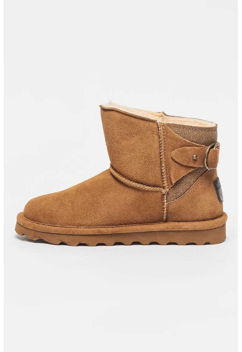 Ghete din piele intoarsa fara inchidere Betty, Caramel