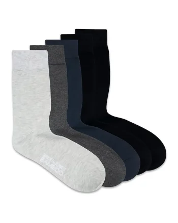Set de sosete lungi - 5 perechi, Negru/Gri/Bleumarin