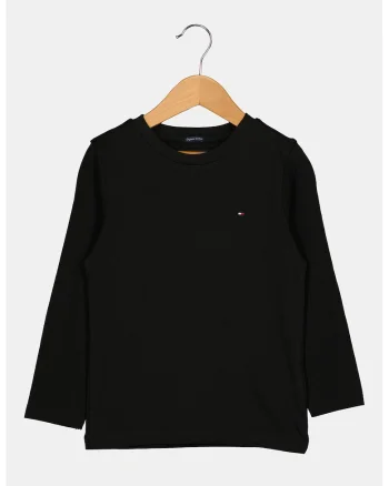 Bluza din bumbac organic cu detaliu logo, Negru