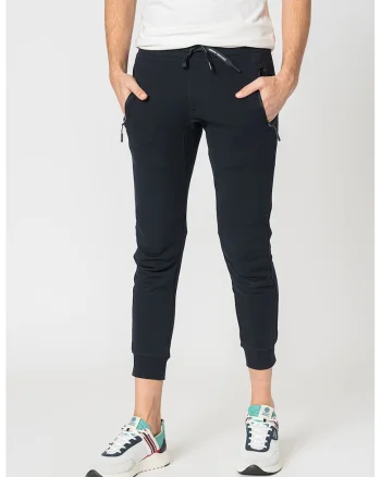 Pantaloni de trening conici cu buzunare cu fermoar, Bleumarin
