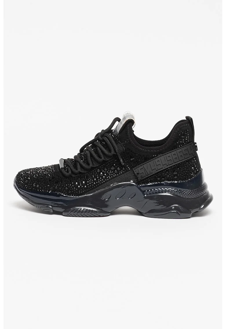 Pantofi sport cu aplicatie cu strasuri Maxima-R, Negru