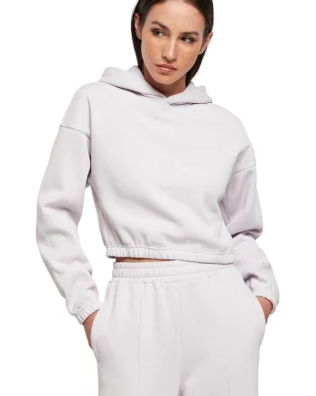 Hanorac crop cu maneci cazute, Lila