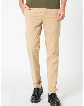 Pantaloni chino cu croiala slim-fit, Maro camel