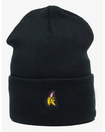 Caciula unisex cu detaliu brodat Banana, Negru