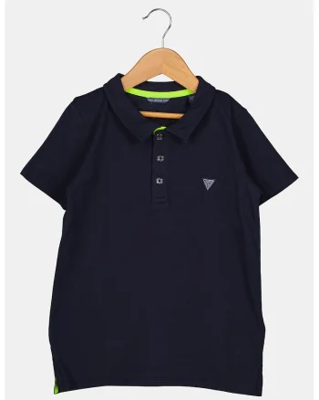 Tricou polo cu logo discret, Bleumarin