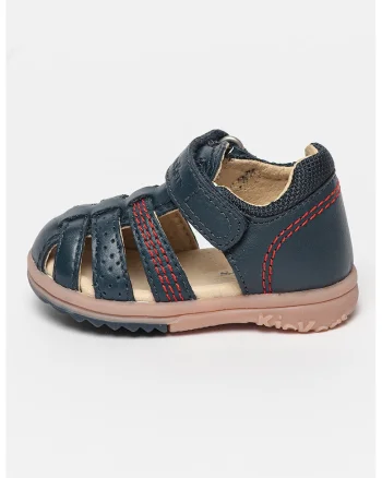 Sandale din piele cu inchidere velcro Platiback, Bleumarin