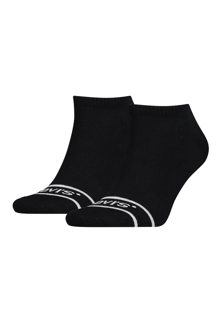 Set de sosete unisex pana la glezna - 2 perechi, Alb/Negru