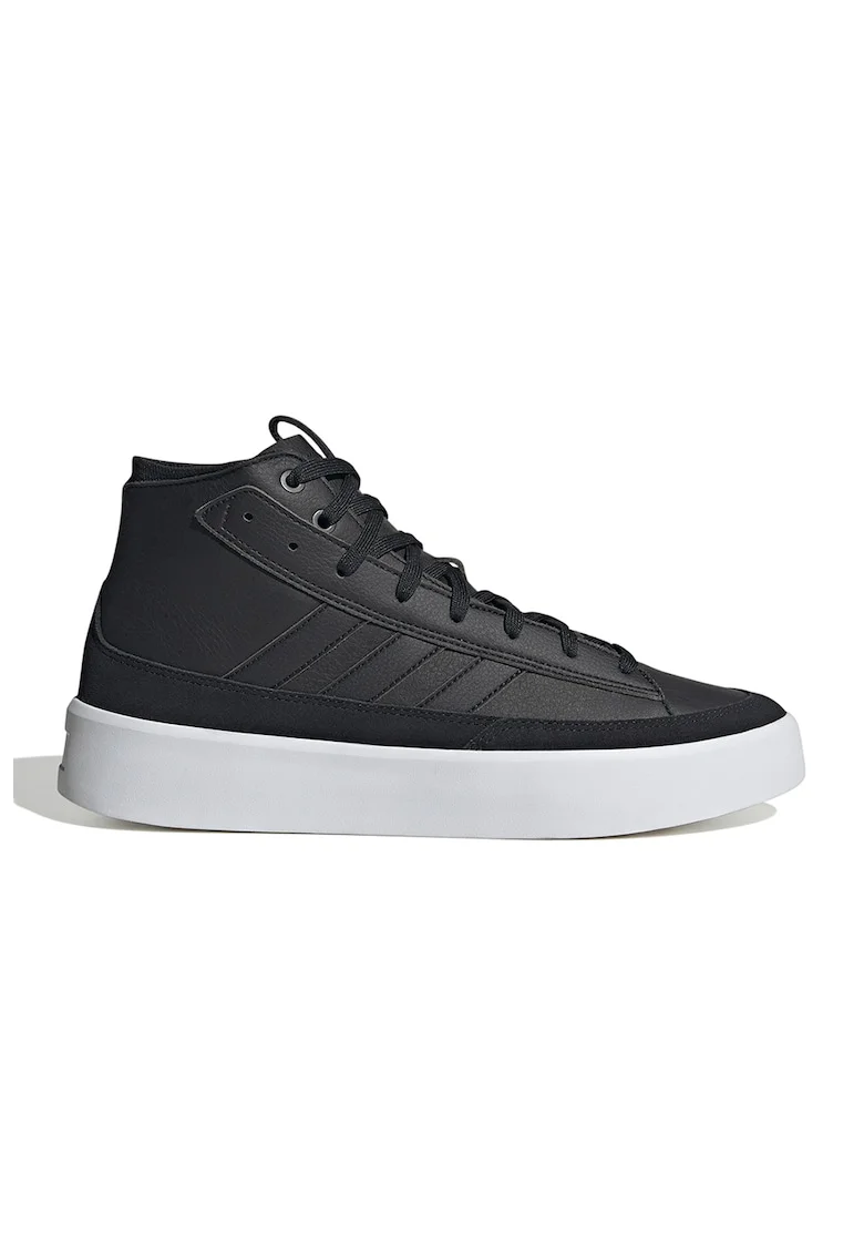 Pantofi sport inalti de piele si piele intoarsa Znsored, Negru