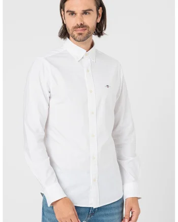 Camasa slim fit din bumbac, Alb