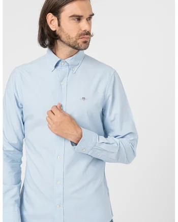Camasa slim fit din bumbac, Albastru deschis