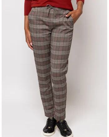 Pantaloni cu model si buzunare Filly, Rosu/Maro/Gri