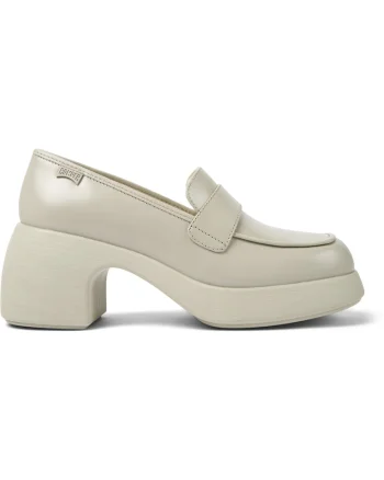 Pantofi loafer din piele cu toc masiv Thelma 1151, Gri
