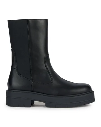 Ghete de piele cu varf rotund, Negru