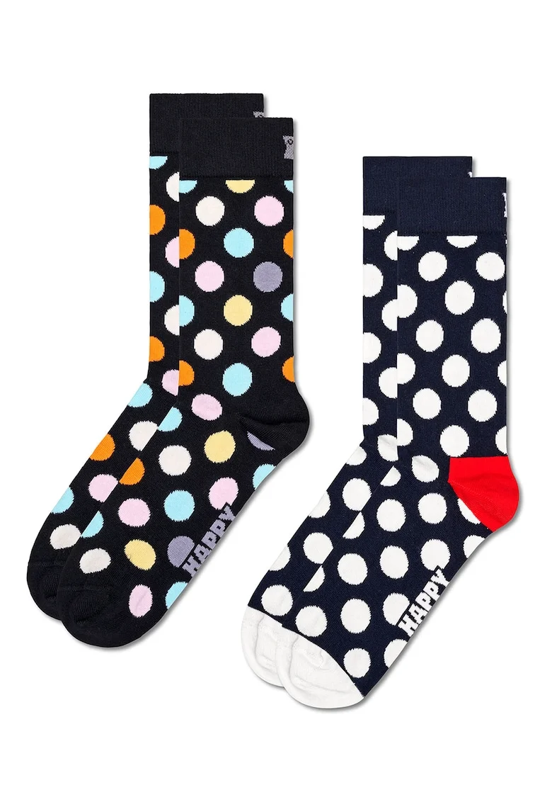 Set de sosete scurte unisex - 2 perechi, Negru/Galben/Albastru