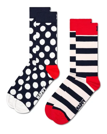 Set de sosete scurte unisex - 2 perechi, Rosu/Alb/Negru