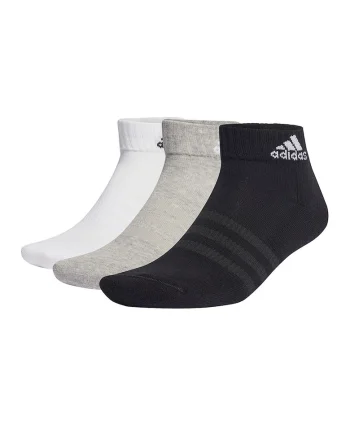Set de sosete scurte unisex - 6 perechi, Alb/Negru/Gri melange