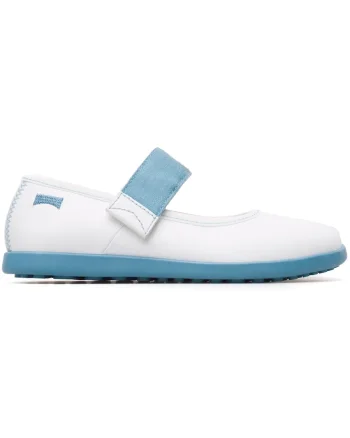 Balerini Mary Jane din piele Noon 681, Alb