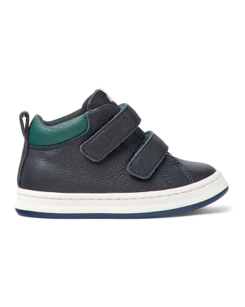 Pantofi sport din piele cu inchidere velcro, Albastru ultramarin