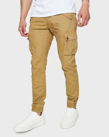 Pantaloni cargo slim fit Corez, Maro camel