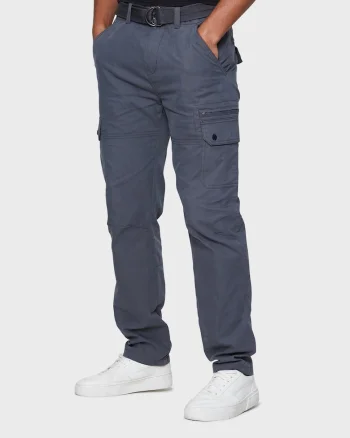 Pantaloni cargo cu o curea Pane 2619, Gri carbune