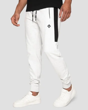 Pantaloni de trening cu buzunare cu fermoar, Alb murdar