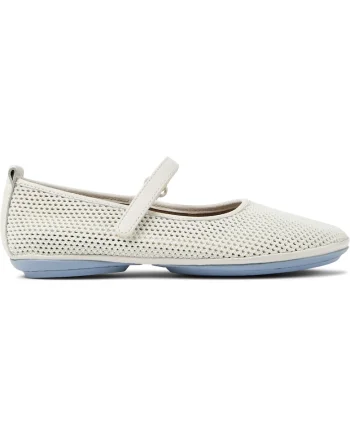 Balerini Mary Jane cu perforatii Right Nina 8737, Alb de la, Alb