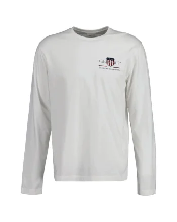 Bluza regular fit cu decolteu la baza gatului Shield, Alb