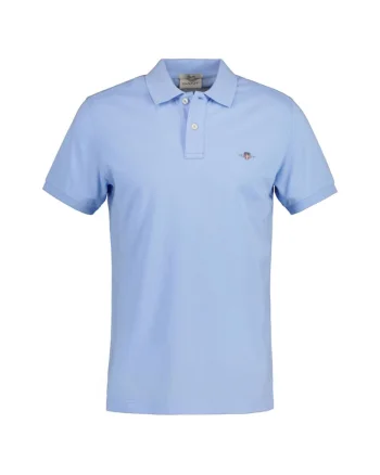 Tricou polo slim fit Shield, Albastru deschis