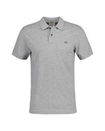 Tricou polo slim fit Shield, Gri