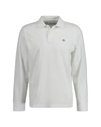 Bluza polo regular fit Shield, Alb