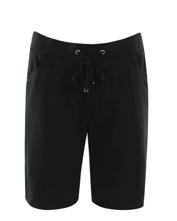 Pantaloni scurti regular fit cu snur in talie, Negru