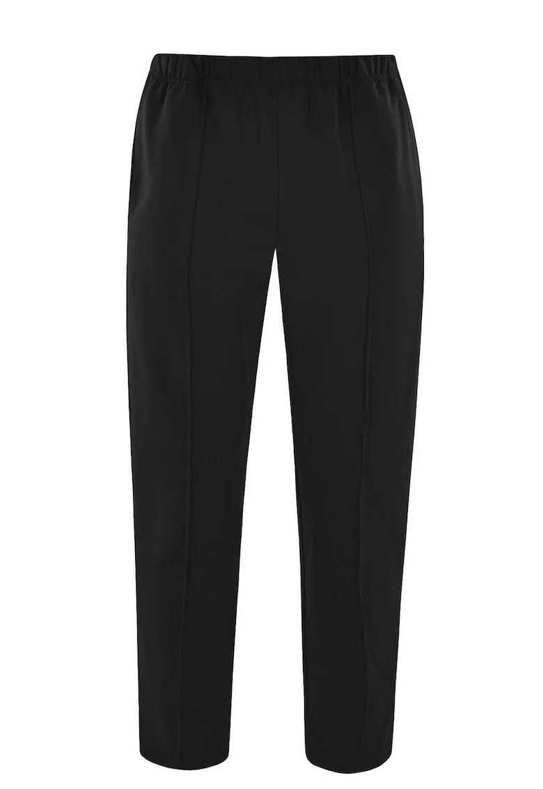 Pantaloni de trening din amestec de bumbac cu talie medie, Negru