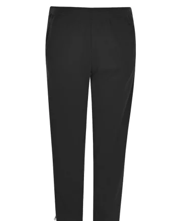 Pantaloni din amestec de bumbac cu snur si talie medie, Negru