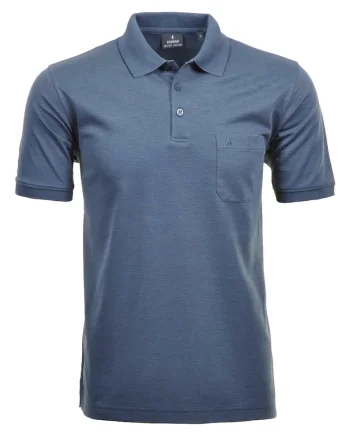 Tricou polo cu buzunar pe piept, Albastru