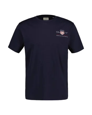 Tricou regular fit cu decolteu la baza gatului Archive, Albastru