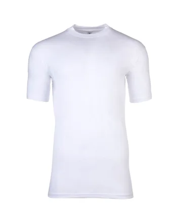 tricou din bumbac cu decolteu rotund, Alb