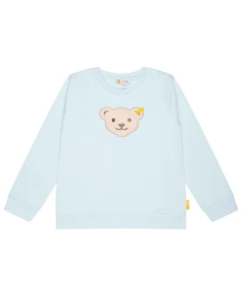 Bluza de trening cu aplicatie cu ursulet, Albastru deschis