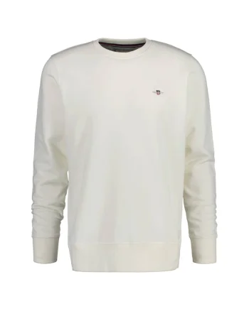 Bluza de trening regular fit cu decolteu la baza gatului Shield, Alb