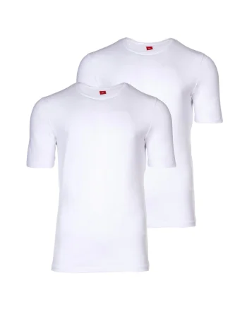 Set de tricouri cu decolteu la baza gatului - 2 piese, Alb