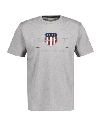 Tricou regular fit cu imprimeu logo Archive Shield, Gri