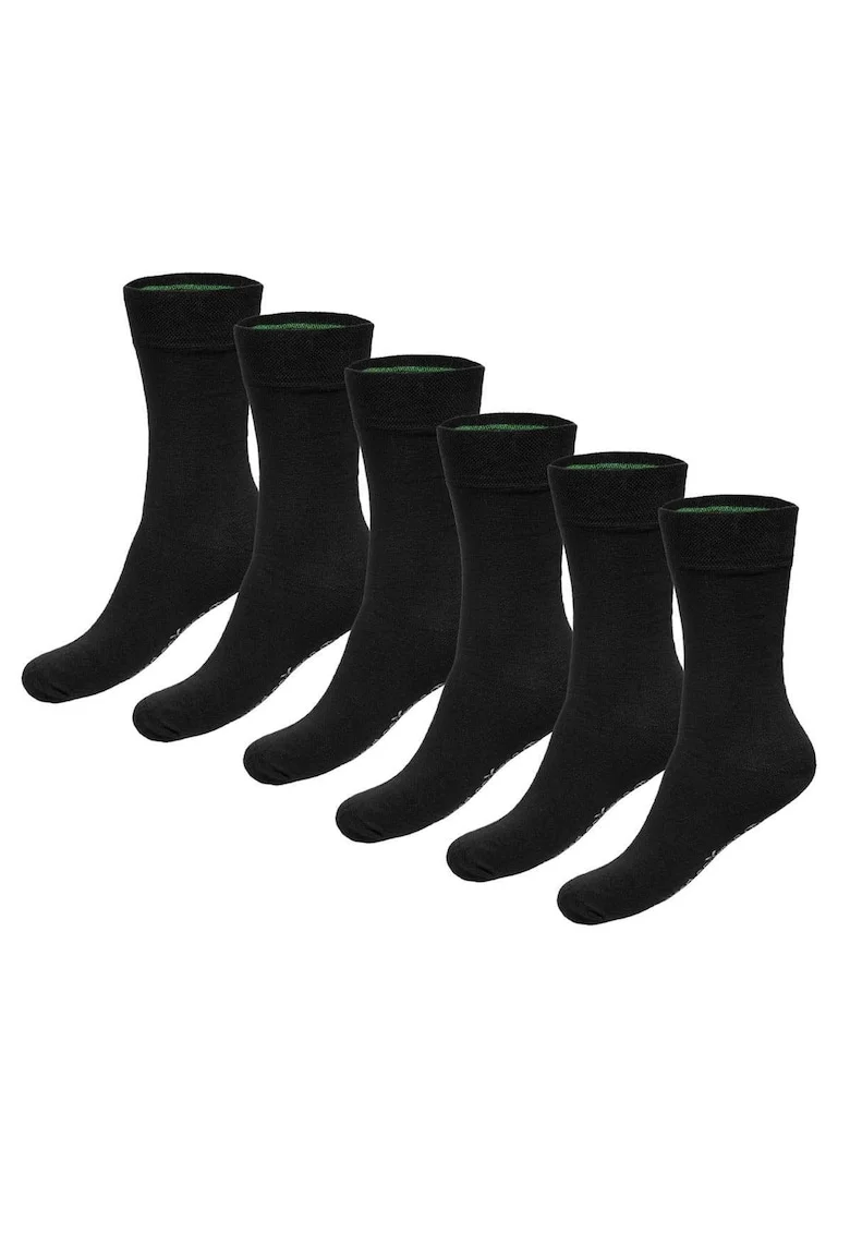 Bamboo, Set de sosete unisex lungi Beau - 6 perechi, Negru