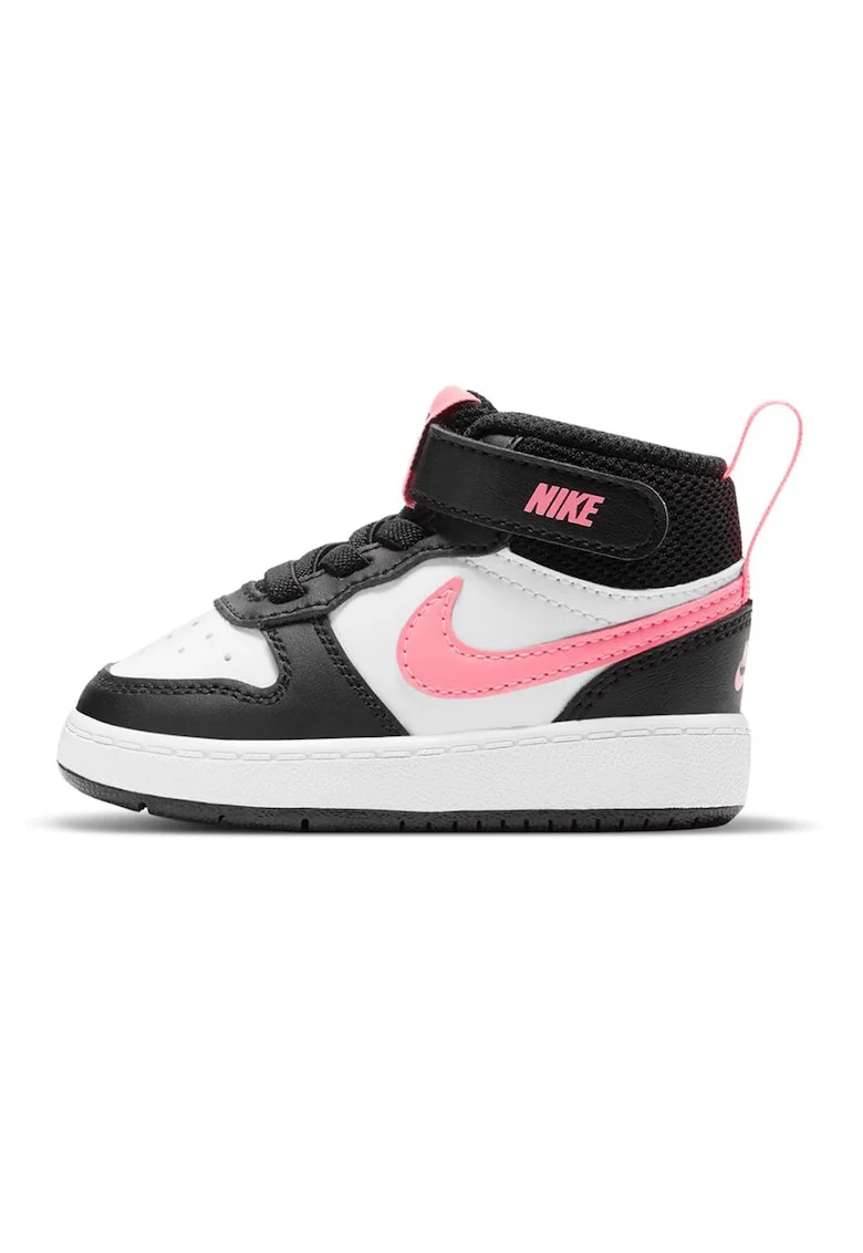 Pantofi sport cu garnituri din piele Court Borough, Alb/Negru