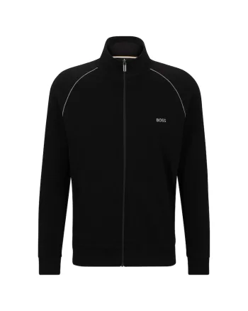 Bluza de trening cu fermoar de casa, Negru