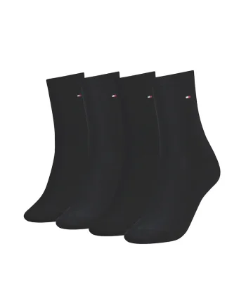 Set de sosete lungi cu monograma discreta - 4 perechi, Negru