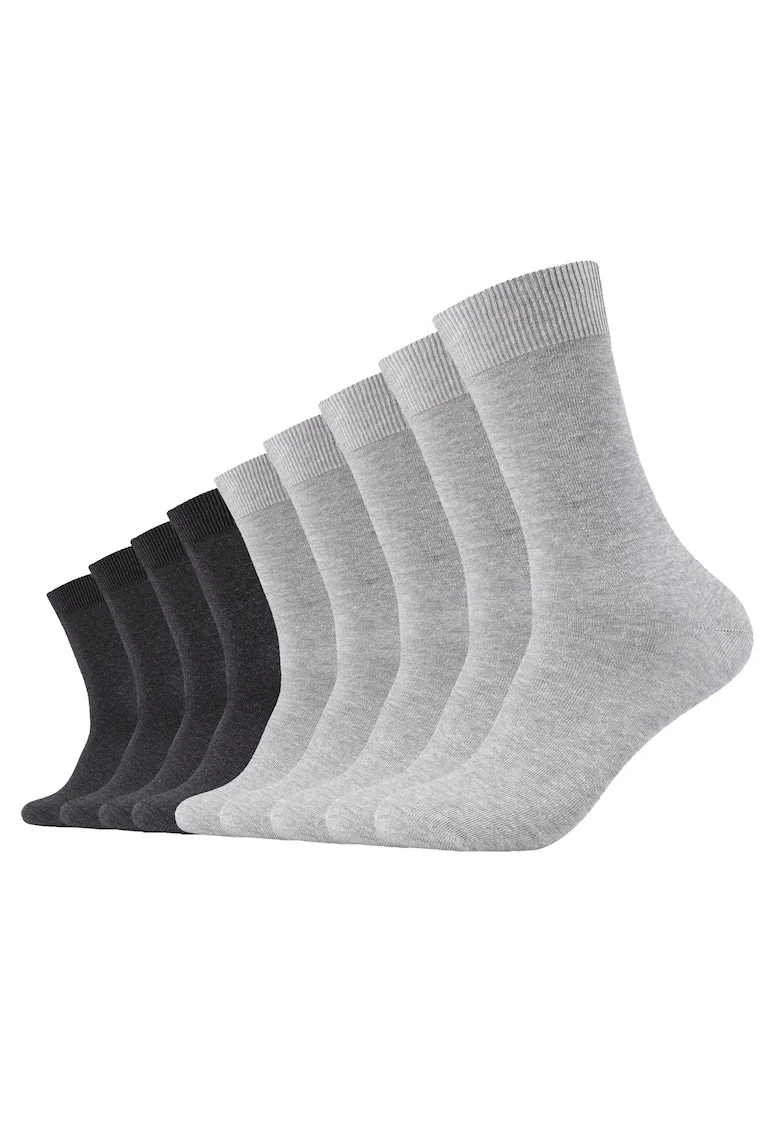 Set de sosete unisex cu model uni - 9 perechi, Gri/Gri deschis